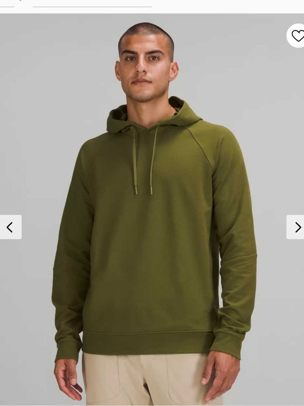 City Sweat Lululemon Men's Olive Green Pullover Hoodie
